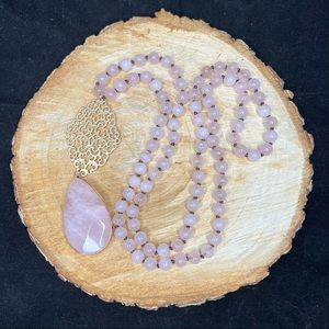 Rose Quartz Beaded Mala Necklace